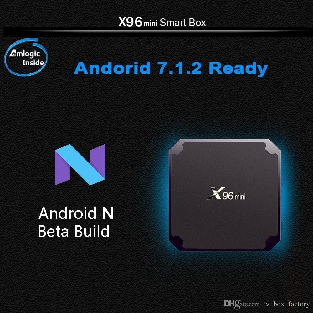 x96 mini 4k*2k uhd output smart tv box player with remote controller, android 7.1.2 amlogic s905w quad core arm cortex a53 2ghz, ram: 2gb, rom: 16gb, supports wifi, hdmi, tf (black)