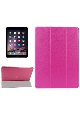 haweel 3 folding smart case clear back cover with holder for ipad air 2(magenta)