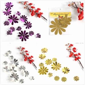 3d diy acrylic mirror surface sun flowers wall sticker for kids rooms wall decals home decor wedding party decoration art mural