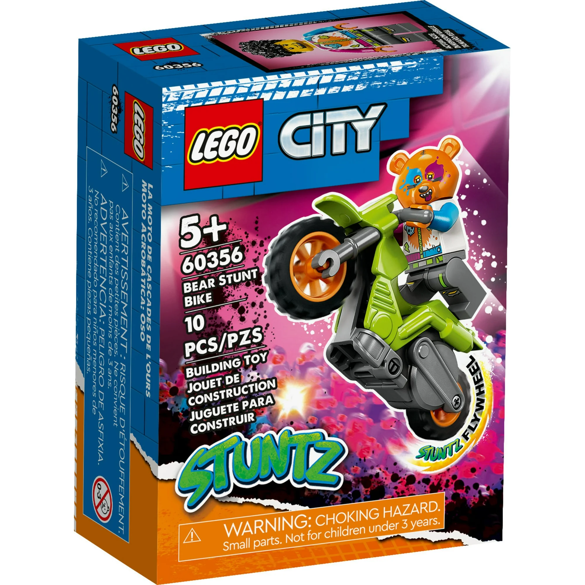 lego city stuntz bear stunt bike motorbike toy 60356