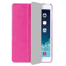 haweel 3 folding smart case clear back cover with holder for ipad air 2(magenta)