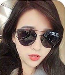 unisex fashion color film uv400 reflective sunglasses (gold + dark grey)