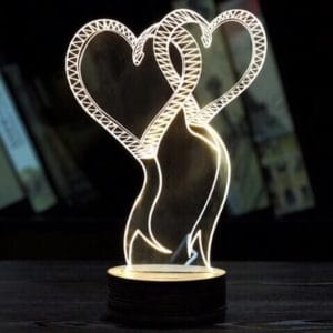 heart to heart shape 3d led night light