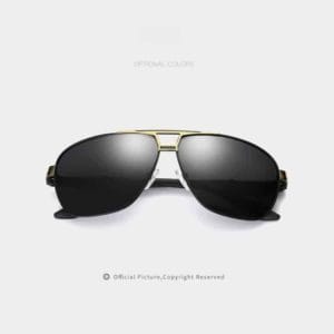 men fashion uv400 aluminium magnesium alloy frame polarized sunglasses (gold & black + dark grey)