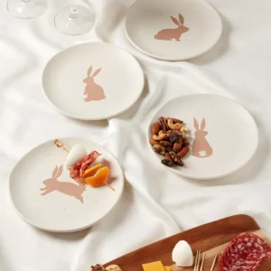 easter bunny stoneware appetizer plate