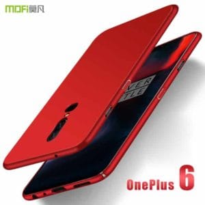 ultra thin frosted pc case for oneplus 6 from mofi (red)