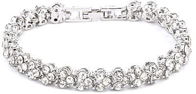 bracelet with artificial diamond inlaid glamorous female crystal (silver)