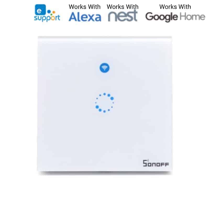 Sonoff T1 UK 1 Gang WiFi & RF 86 Type Smart Wall Touch Light Switch