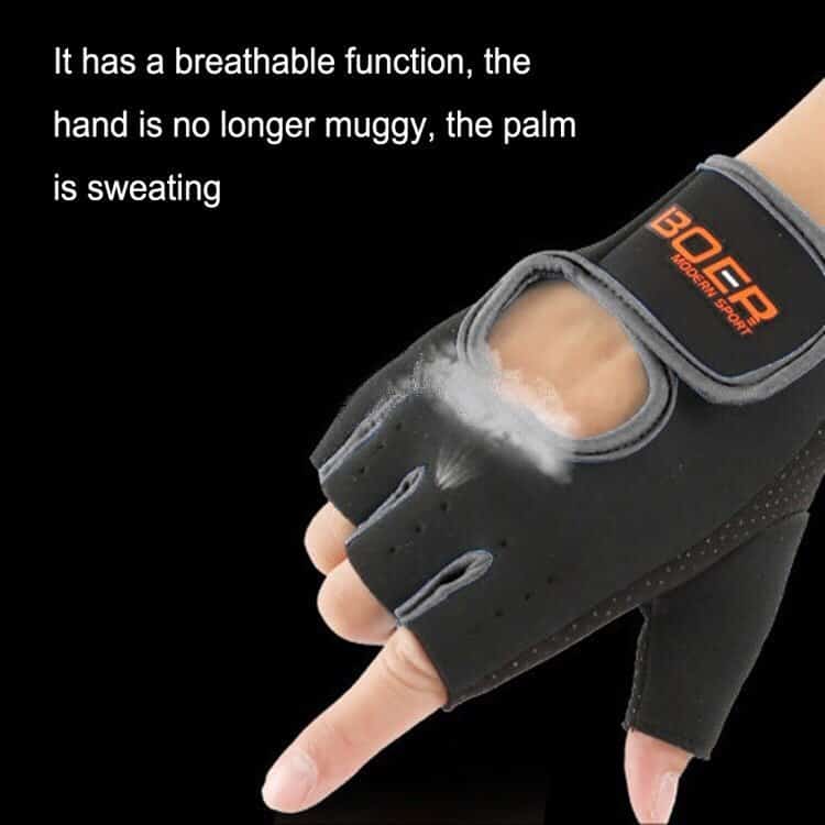 Unisex Half Finger Gloves Outdoors Riding Non-slip Breathable Sports Gloves Size Large Plamar 22*18*3.0cm (Black)