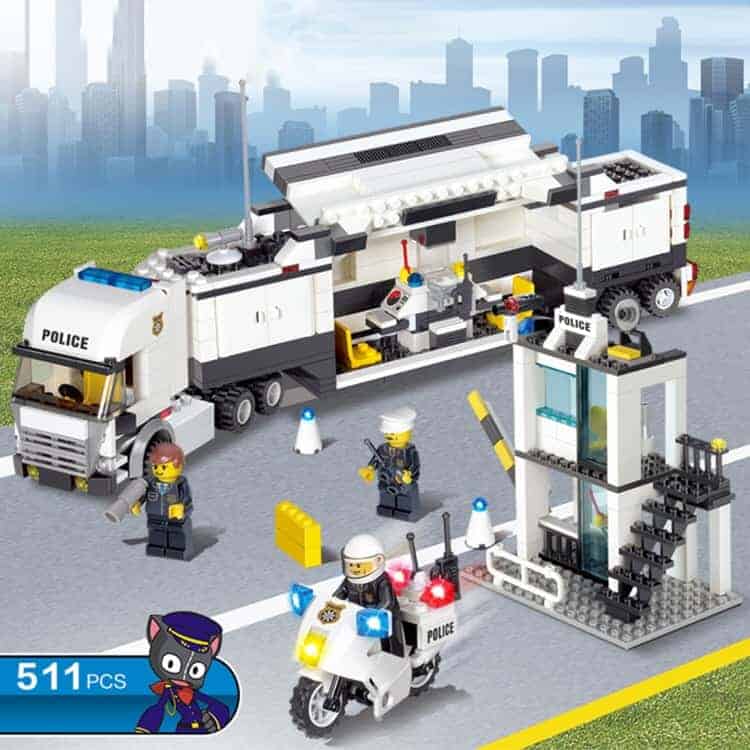 511 pcs brick blocks city police station command vehicle building bricks plastic blocks toys
