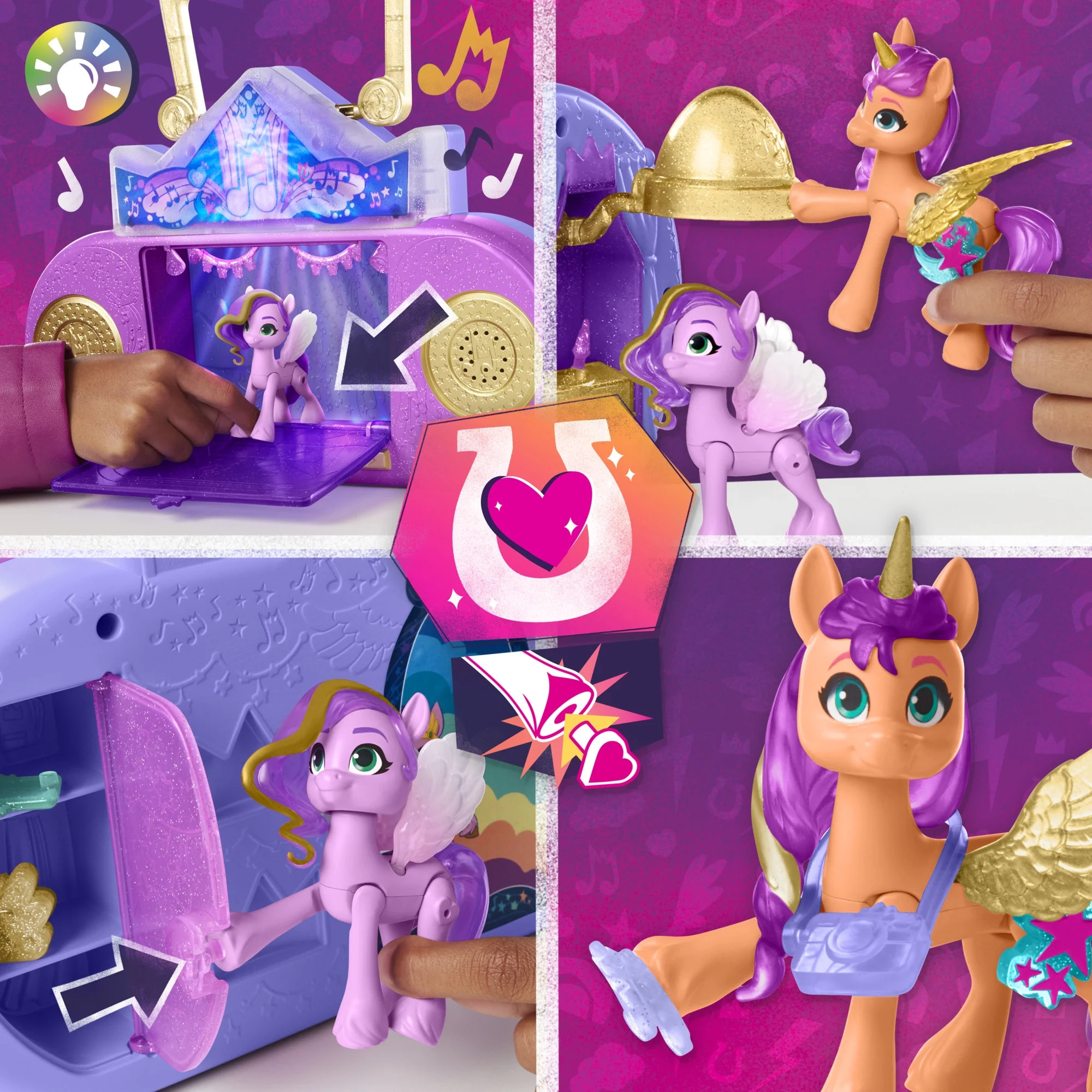 my little pony toys: melody doll playset (3") including sticker sheet and 2 cutie mark charms