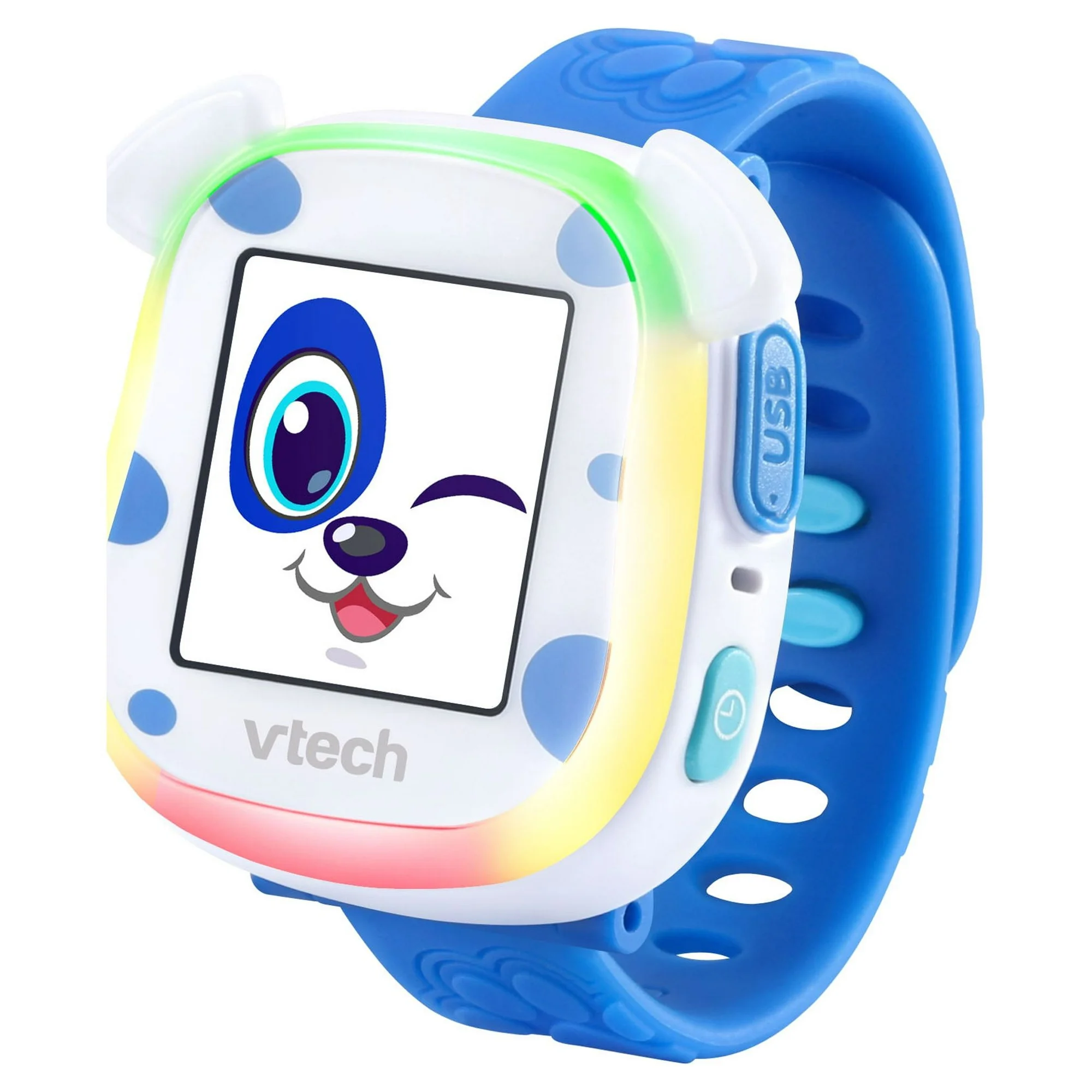my first kidi smartwatch with a digital pup and daily reminders, blue, vtech