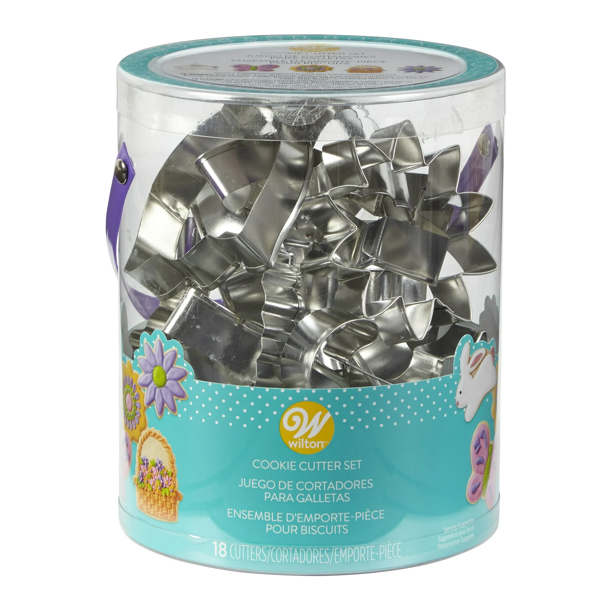 wilton easter cookie cutters set, 18 count tub