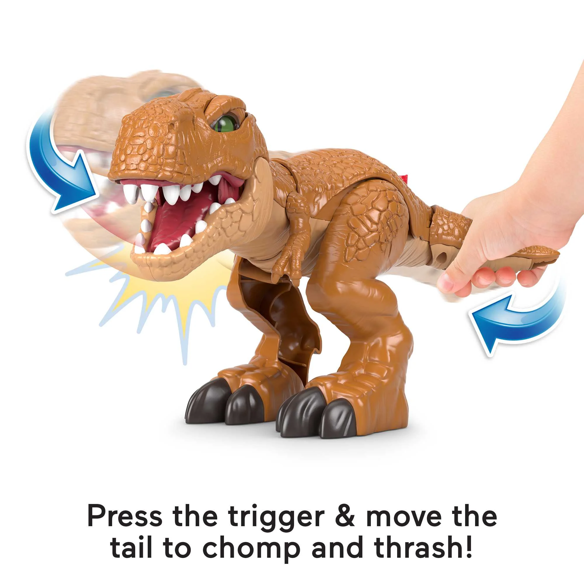 imaginext jurassic world thrashin’ action t. rex dinosaur toy for preschool kids