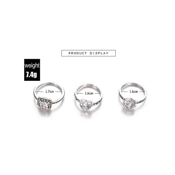 fashion rings with zircon inlaid for women