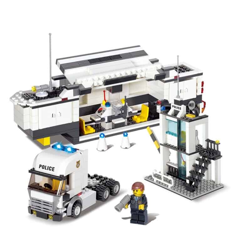 511 pcs brick blocks city police station command vehicle building bricks plastic blocks toys