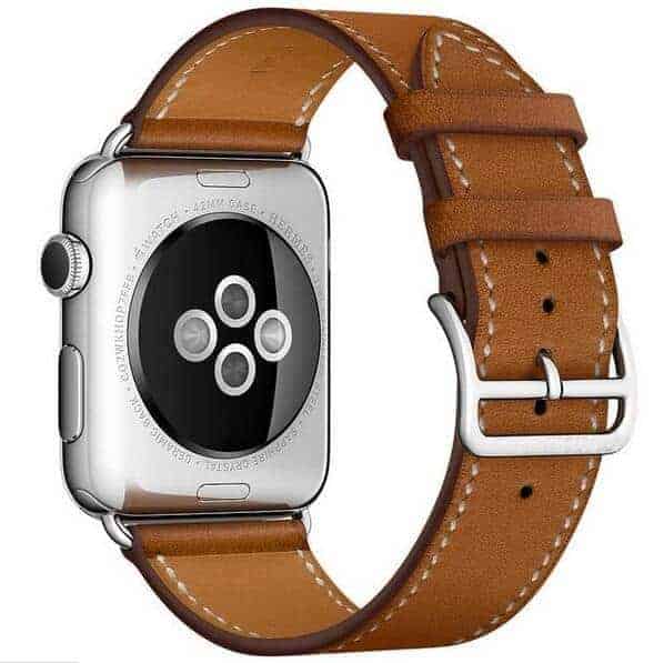 Apple Watch Band Genuine Leather Brown for Apple Watch 38mm 40mm 41mm or 42 44 45mm Replacement Strap for Series 7 6 5 4 3 2 1