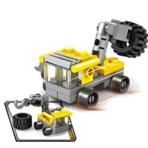 16 in 1 sets diy construction engineering vehicles excavator model building blocks compatible city construction bricks toys
