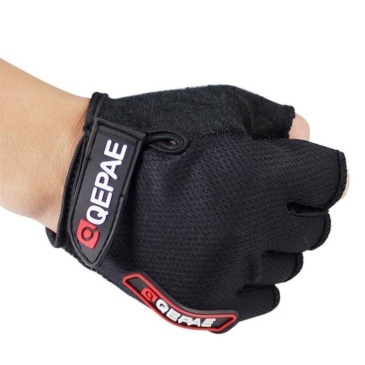 Qepae Cycling Bicycle Half Finger Ultra-breathable Gel Silicone Gloves  Medium (Black)