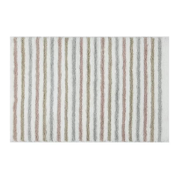 mainstays coral multi color stripe tufted 2 piece bath rug set