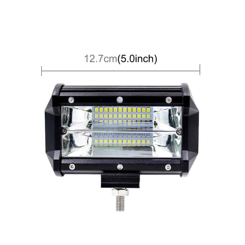 led light bar modified off road lights roof light bar ip67 waterproof 72w condenser 6000k 3000lm led spotlight light searchlight car led work lights, 5 inch two rows dc 10 48v (white light)