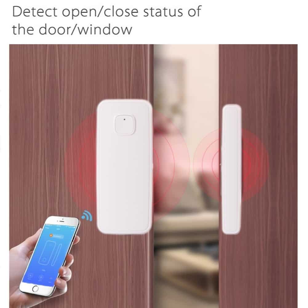 home door/window detector wifi app notification alerts battery operated home security sensor work with alexa echo google home