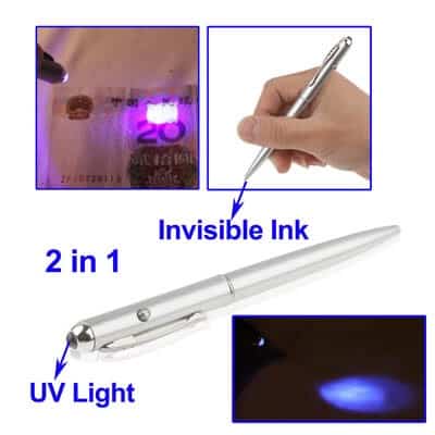 magic trick invisible ink uv light pen (silver)
