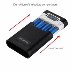 haweel diy 4x 18650 battery (not included) 10000mah power bank shell box with 2x usb output & display