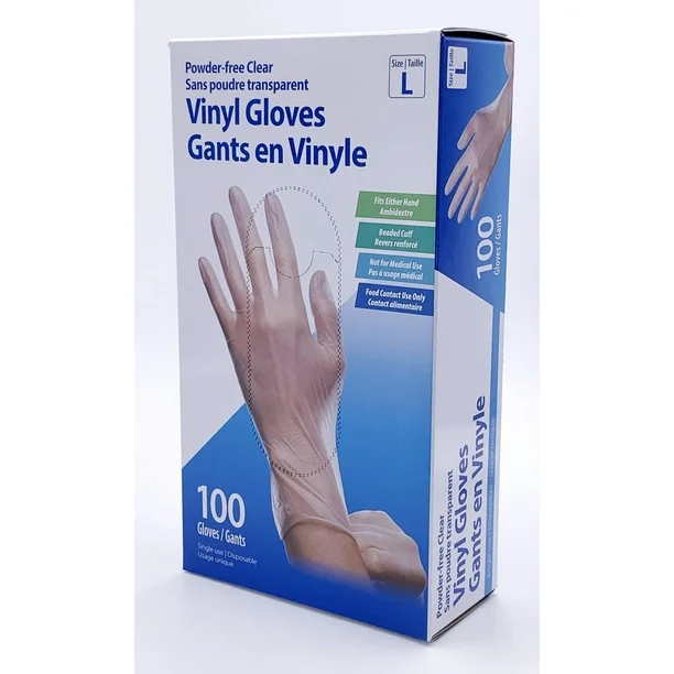disposable powder free clear vinyl gloves