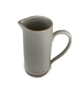 Cream Stonewere Gratitude Pitcher