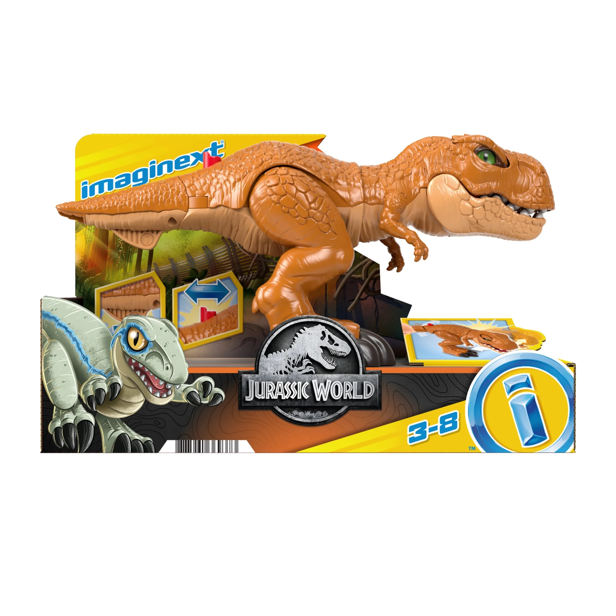 imaginext jurassic world thrashin’ action t. rex dinosaur toy for preschool kids