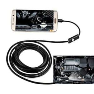 7mm 6 led android otg usb endoscope camera ip67 waterproof inspection snake tube borescope pipe locator with 5m cable (black)