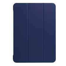 smart case for ipad pro 10.5 inch pu litchi texture 3 folding clear back cover with holder (navy)