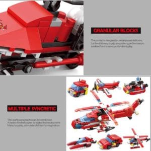 8 in 1 city fire series children diy enlightenment assembled building blocks educational intelligence toy