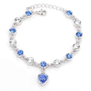 fashion 12 constellation crystal bracelets gold plated anti allergy bracelet jewelry (blue)