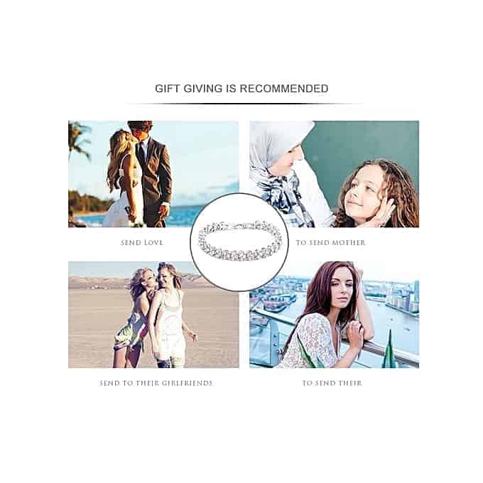 bracelet with artificial diamond inlaid glamorous female crystal (silver)