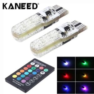 light bulb 2 pcs t10 2w auto flash strobe fade smooth remote controlled colorful led clearance decorative light, dc 12v