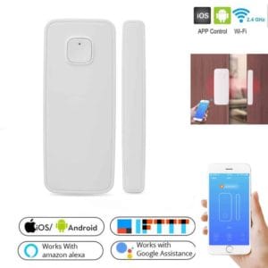 home door/window detector wifi app notification alerts battery operated home security sensor work with alexa echo google home