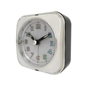hometrends analog square alarm clock 2.8 in. w x 1.6 in. d x 3 in. h