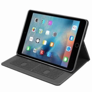 pu case for ipad 9.7 inch (2018) & (2017) & (2016) & ipad air 2 & ipad air, cloth pattern case with card slot & pen groove (black)