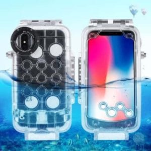 underwater cover case for iphone x 40m/130ft waterproof diving housing photo video taking from puluz (transparent)
