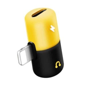 2 in 1 dual 8 pin female to 8 pin male pill capsule shape mini portable audio & charge adapter splitter