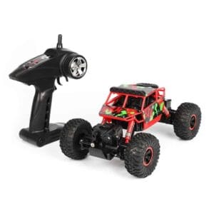 x power s 001 1:18 mini 2.4g 4wd rc crawler off road car, 130 strong magnetic carbon brush motor (red)