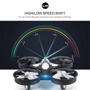 mini drone 360 degree flip 6 axis gyro 2.4ghz radio control quadcopter with headless mode & one key return function & led light & remote controller jjr/c h36 (blue)