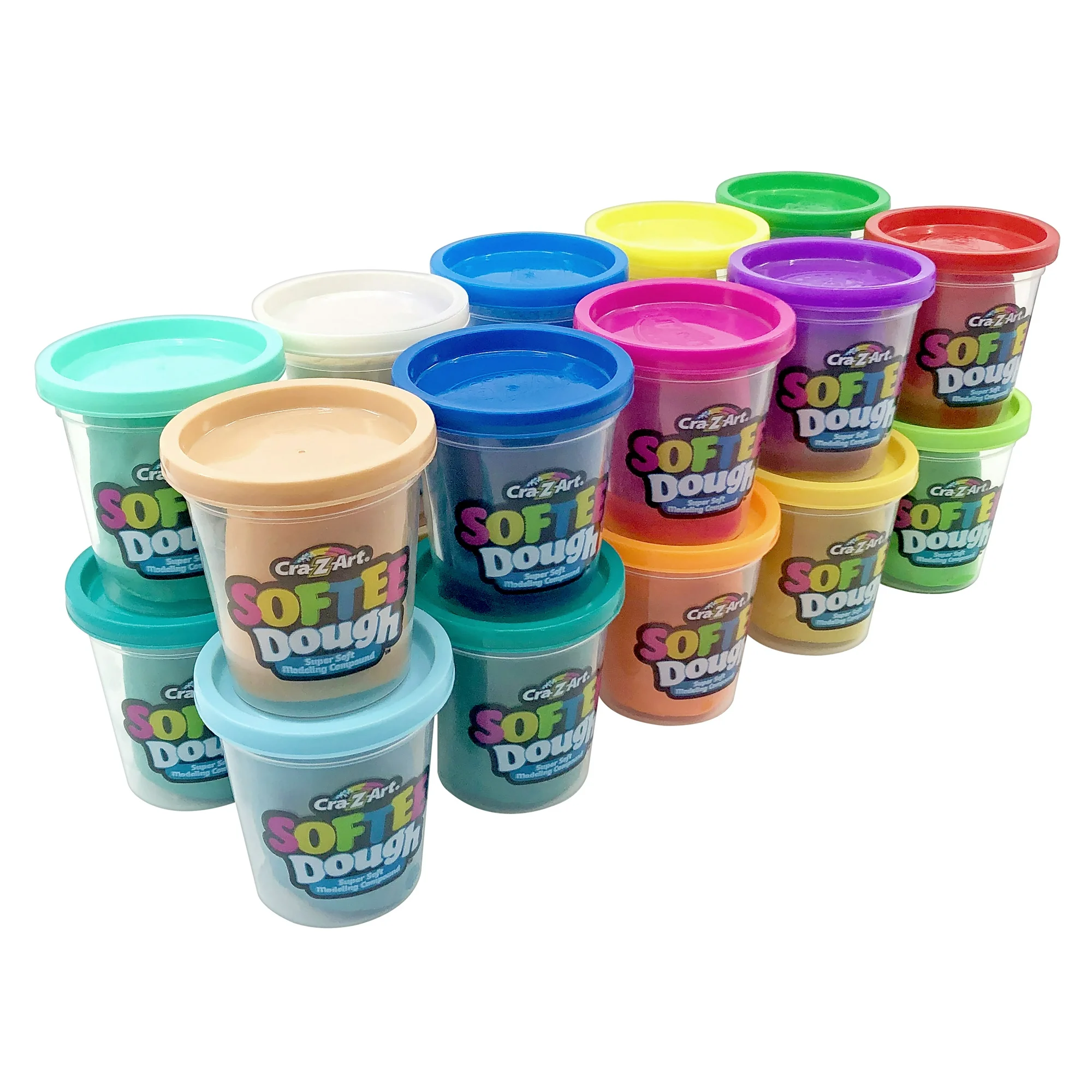 cra z art softee dough 20 count 3oz cans, multicolor, unisex child ages 2 and up