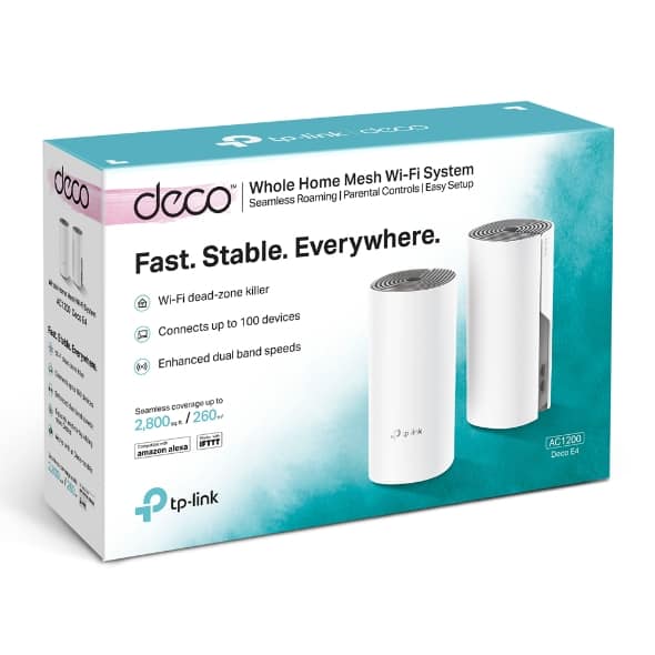 tp link deco e4 ac1200 whole home mesh wi fi system 3 pack