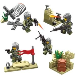 4 in 1 military tank children diy enlightenment assembled building blocks educational intelligence toy