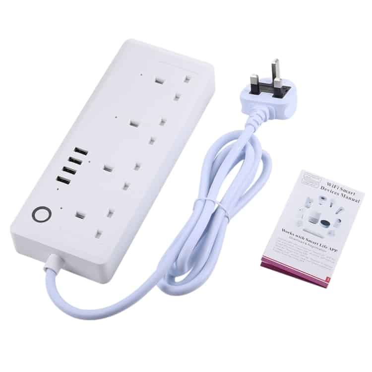 4 usb ports and 4 x uk plug jack 13a max output wifi remote control smart power socket