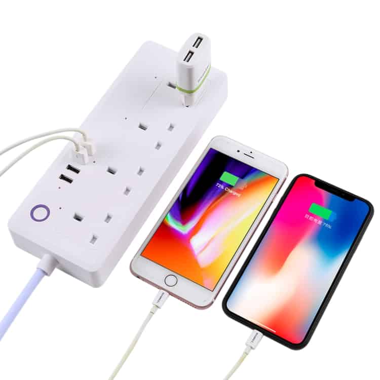4 usb ports and 4 x uk plug jack 13a max output wifi remote control smart power socket