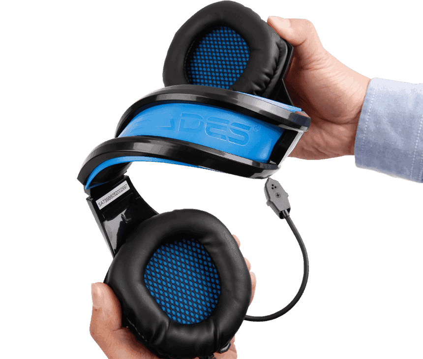 sades sa 739 bpower primary pc gaming headset blue